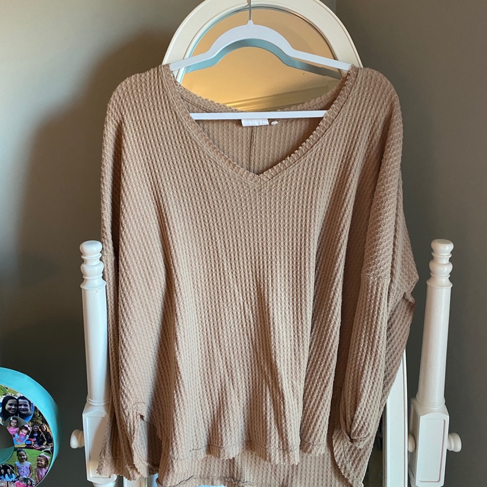 Waffle long sleeve top
